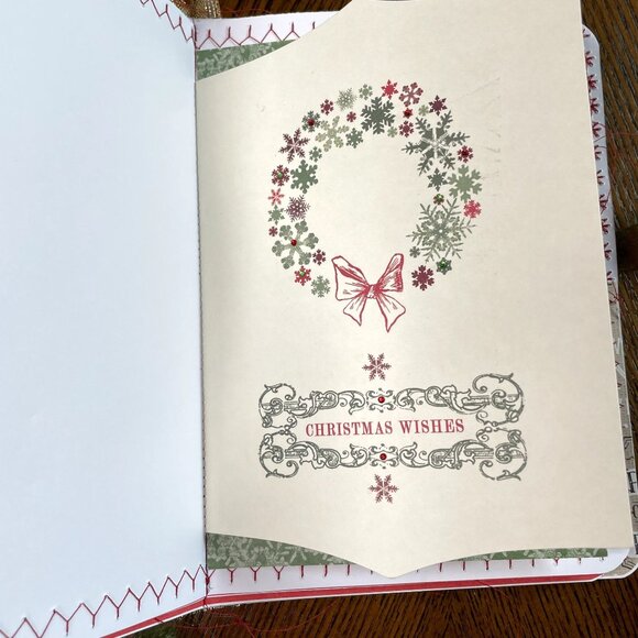 Christmas Junk Journal  With Charm u Washi  Fabric Wrap Tons Ephemera Handmade 5 - Picture 11 of 16